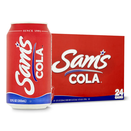 Sams Cola Soda Pop, 12 Fl Oz, 24 Pack Cans