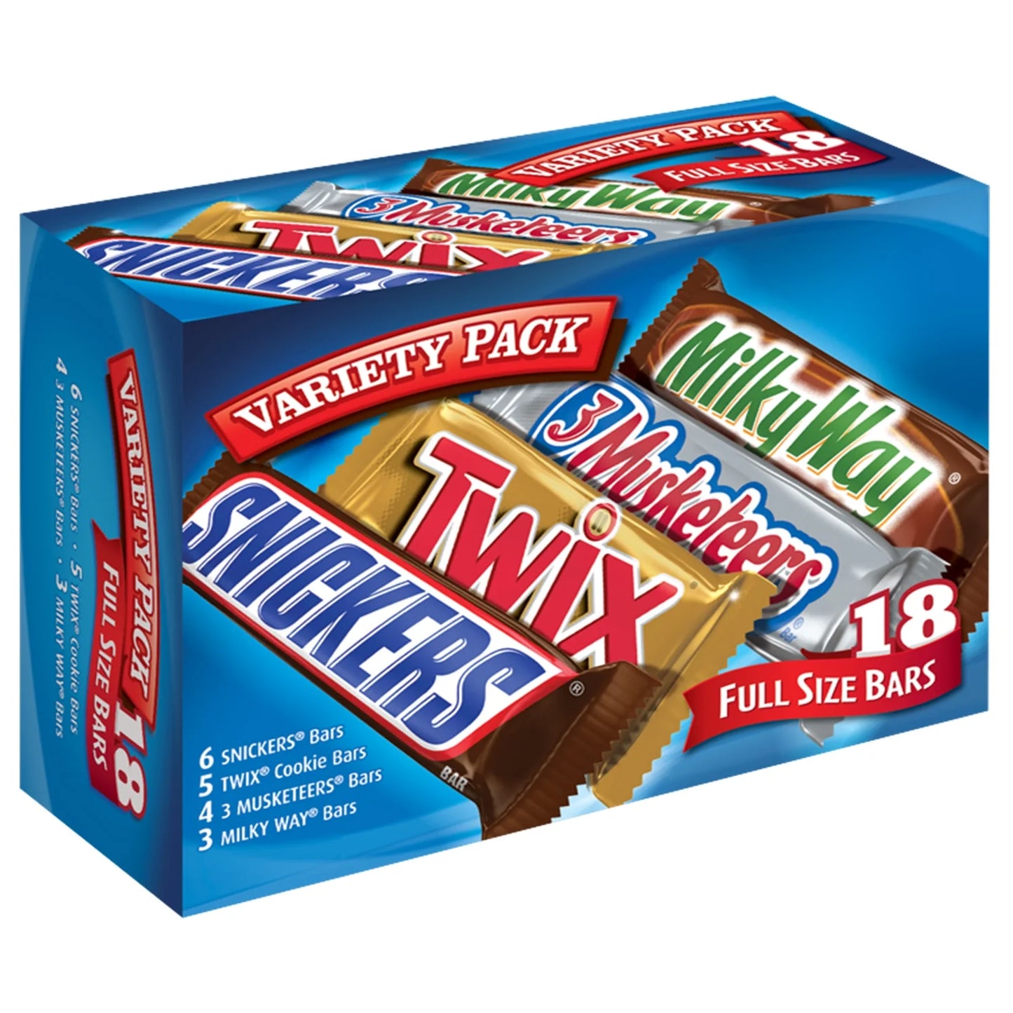 Snickers, Twix, Milky Way & More Assorted Milk Chocolate Candy Bars - 18 Bars