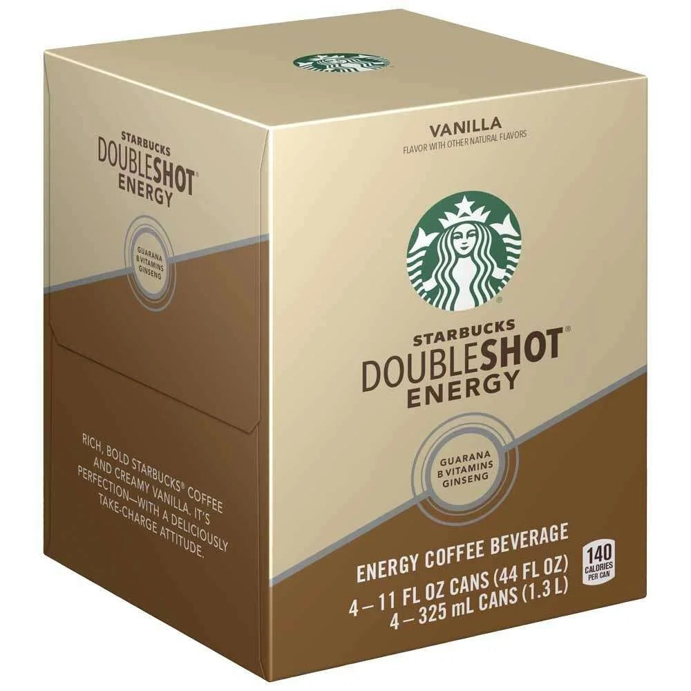 Starbucks Doubleshot Energy Vanilla Coffee Energy Drink, 11 oz, 4 Pack Cans