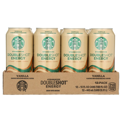 Starbucks Doubleshot Energy Vanilla Coffee Energy Drink, 11 oz, 4 Pack Cans