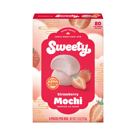 Sweety Ice Cream Soft Mochi Balls, Strawberry, Gluten-Free, 6 Count, 7.5oz