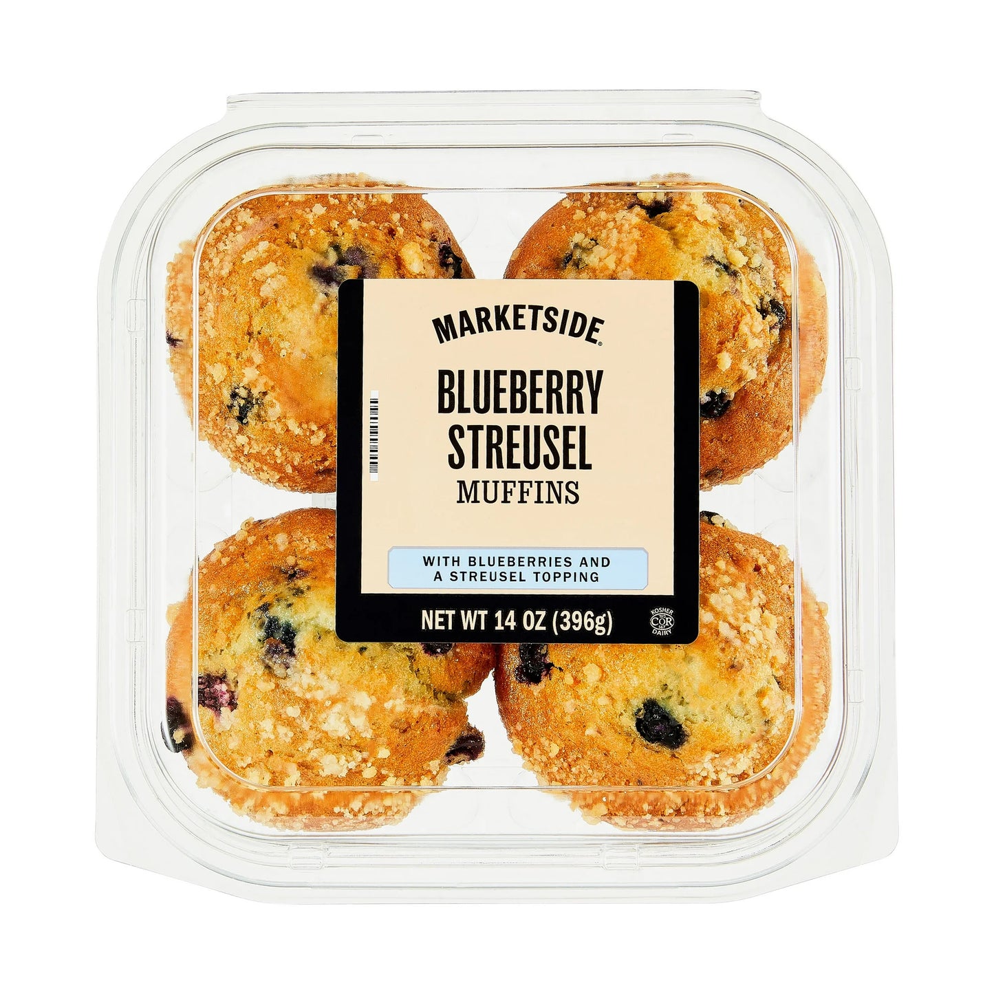 Marketside Blueberry Muffins, 14 oz, 4 Count