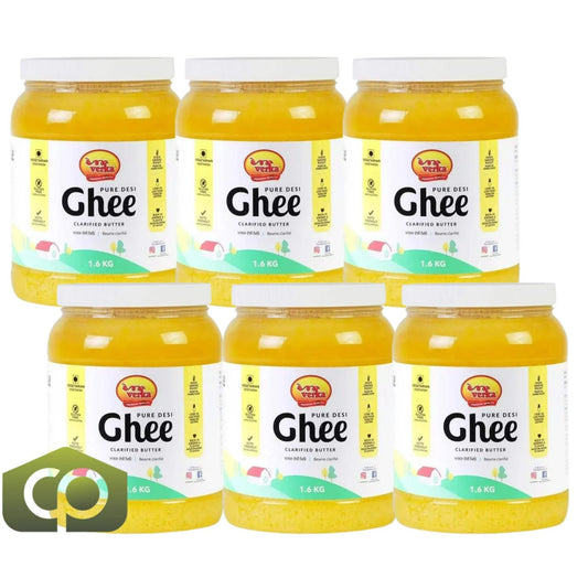 Verka Pure Desi Ghee Clarified Butter - Bulk 1.6 kg / 3.5 lbs for Rich Cooking Flavor