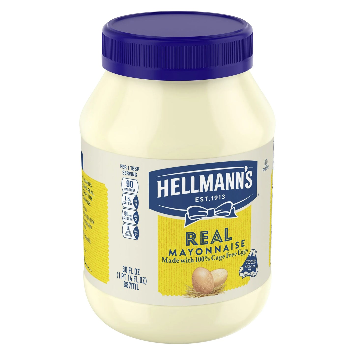 (3 pack) Hellmann's Real Mayonnaise Rich Creamy Thanksgiving Condiment Gluten Free, 30 oz Jar