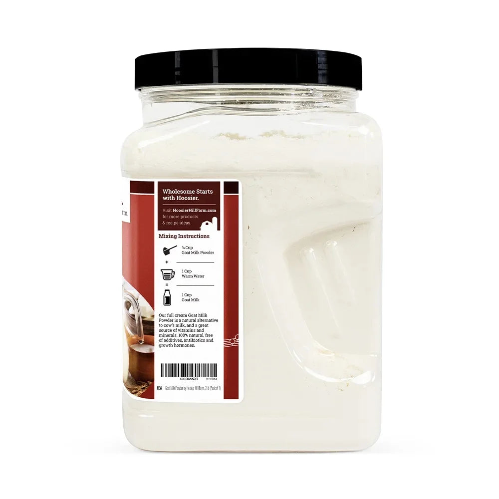 Hoosier Hill Farm Goat Milk Powder, 2 lb Plastic Jar, Shelf-Stable, GMO-Free and Gluten Free