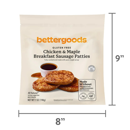 bettergoods Gluten Free Maple Chicken Sausage Patties, 7 oz