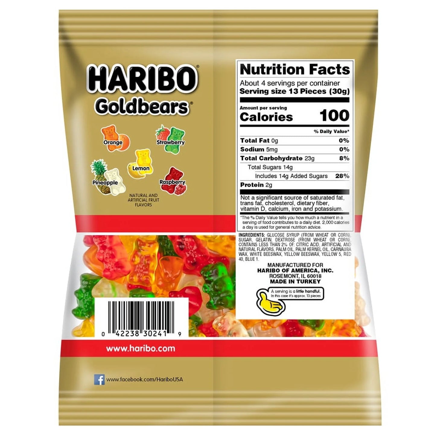 HARIBO Goldbears Original Gummy Bears, 4 oz