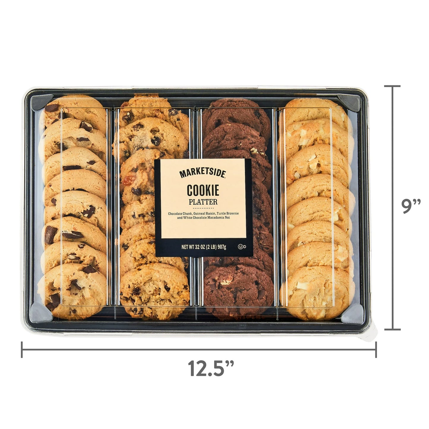 Marketside Decadent Bakery Cookie Platter, 32 oz, 32 Count, Baked