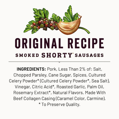 Duke's Original Recipe Smoked Shorty Sausages, 7g Protein Per Serving, 7.5 oz.