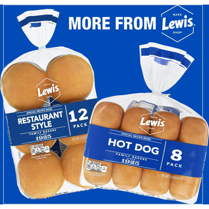 Lewis Bake Shop White Steak Rolls, 15 oz, 6 Count