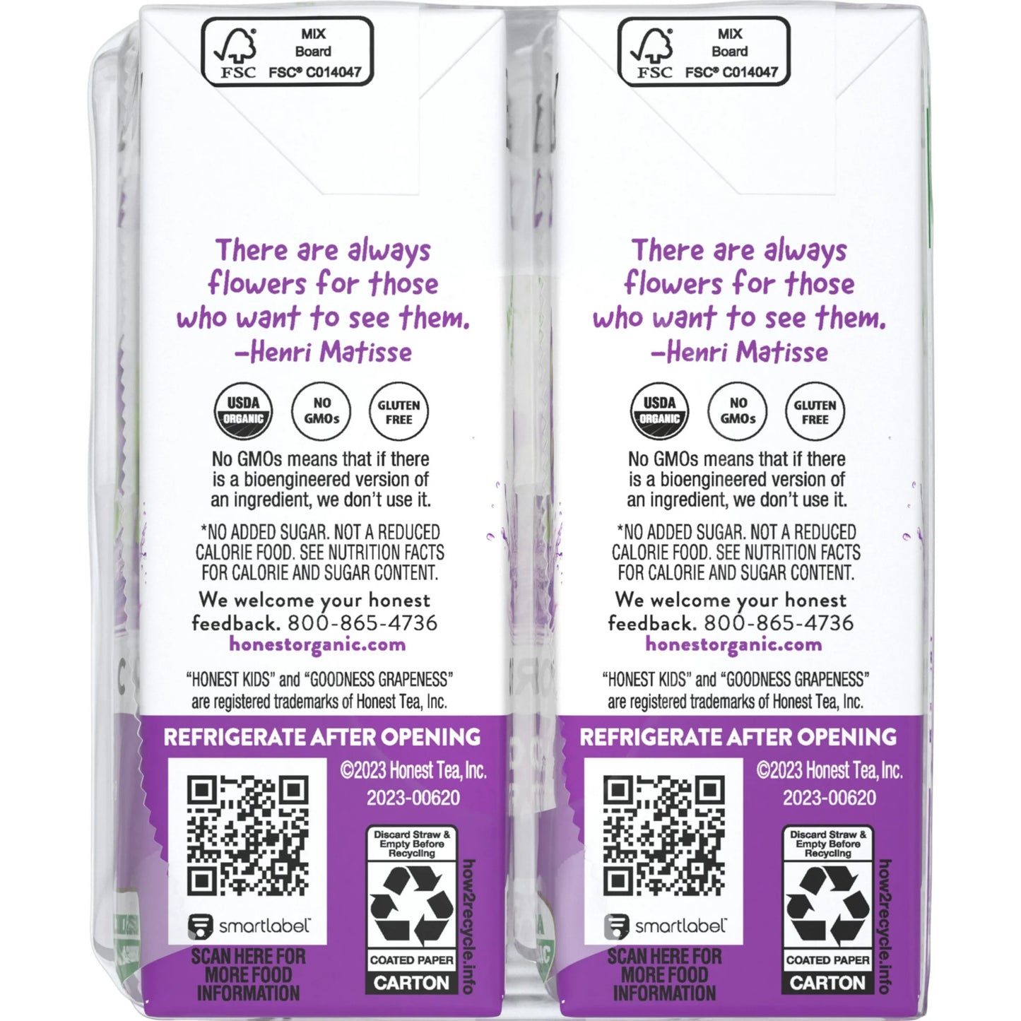 Honest Kids Goodness Grapeness Cartons, 6 fl oz, 8 Pack