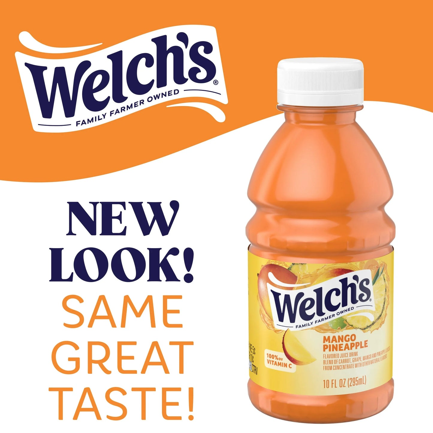 Welch's Mango Pineapple Juice Drink, 10 fl oz On-the-Go Bottle (Pack of 6)