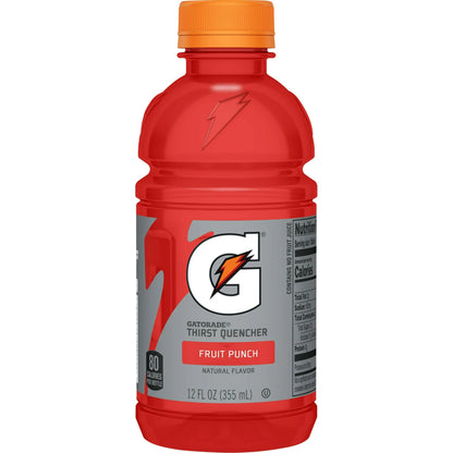 Gatorade Thirst Quencher Sports Drink, Fruit Punch, 12 fl oz, 12 Pack Bottles