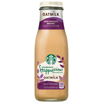 Starbucks Oatmilk Frappuccino, Coffee Drink, Dark Chocolate Brownie, 13.7 fl oz Bottles, (12 Pack), Iced Coffee