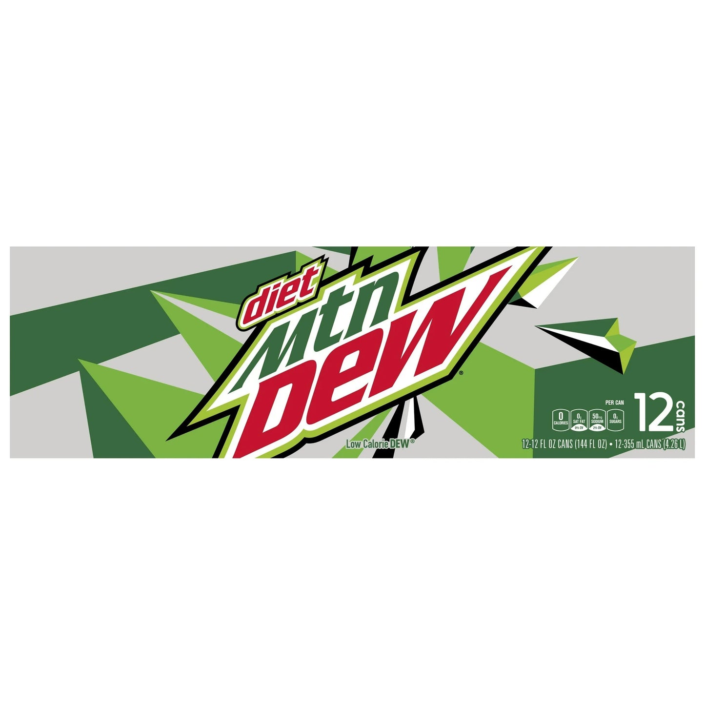 Diet Mountain Dew Citrus Soda Pop, 12 fl oz, 12 Pack Cans