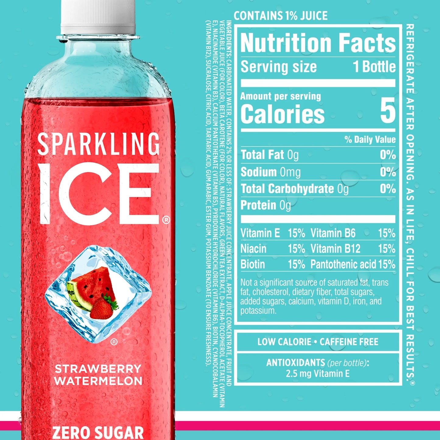 Sparkling Ice Blue Variety Pack, 12 Pack 17 fl oz Plastic Bottles (Grape Raspberry, Strawberry Watermelon, Classic Lemonade, Lemon Lime)