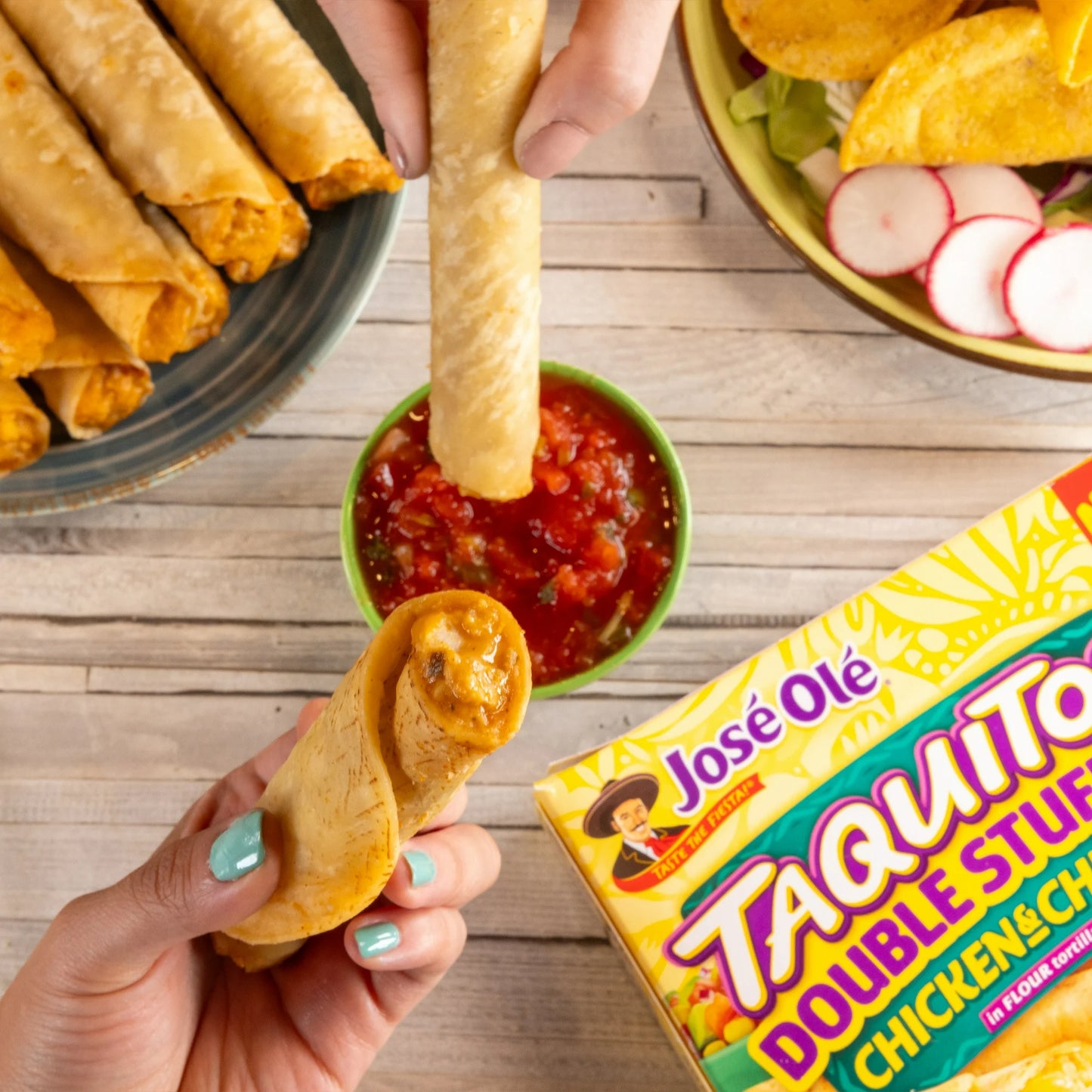 Jose Ole Double Stuffed Chicken & Cheese Taquitos, Flour Tortillas, Frozen Mexican Food, 20.8 Oz, 10 Count