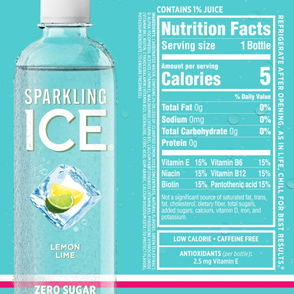 Sparkling Ice Blue Variety Pack, 12 Pack 17 fl oz Plastic Bottles (Grape Raspberry, Strawberry Watermelon, Classic Lemonade, Lemon Lime)