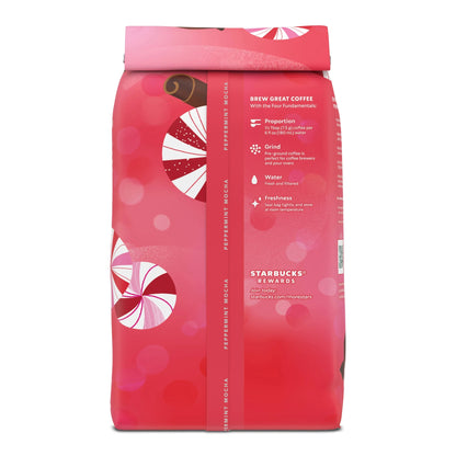 Starbucks Peppermint Mocha Naturally Flavored Coffee, 100% Arabica, Limited Edition, 17 oz