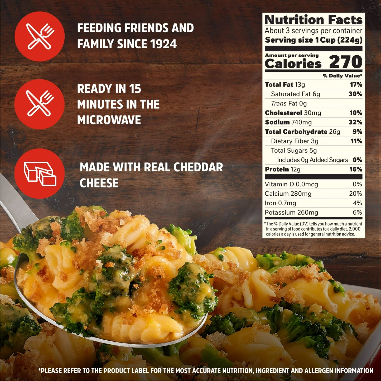 Stouffer's Broccoli Cheddar Pasta Bake Frozen Side Dish 24 oz